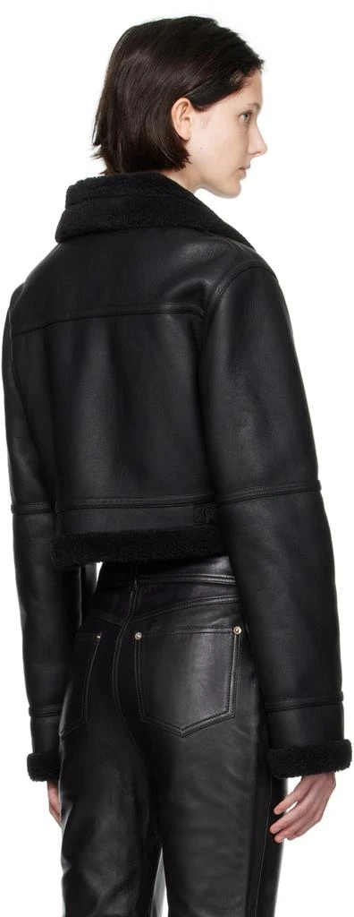 LVIR Black Pin-Buckle Faux-Shearling Jacket 3