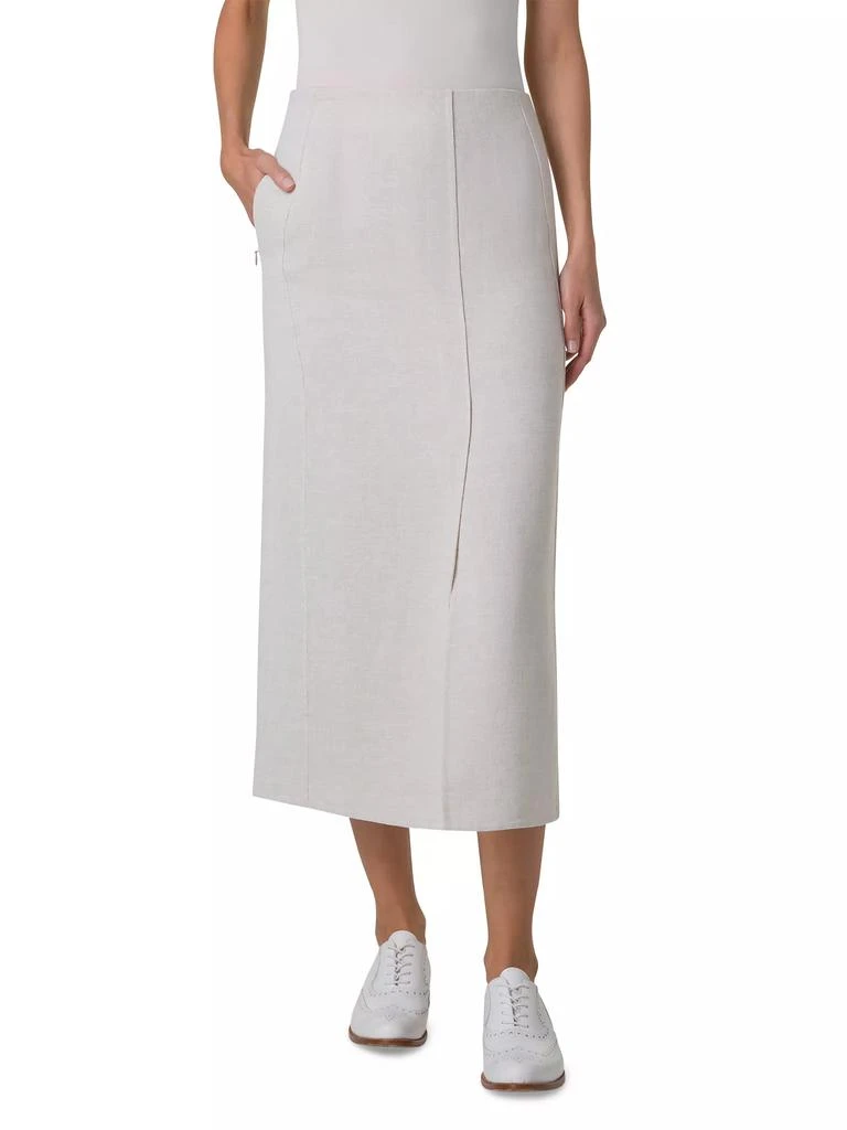 Akris Linen Pencil Midi-Skirt 2
