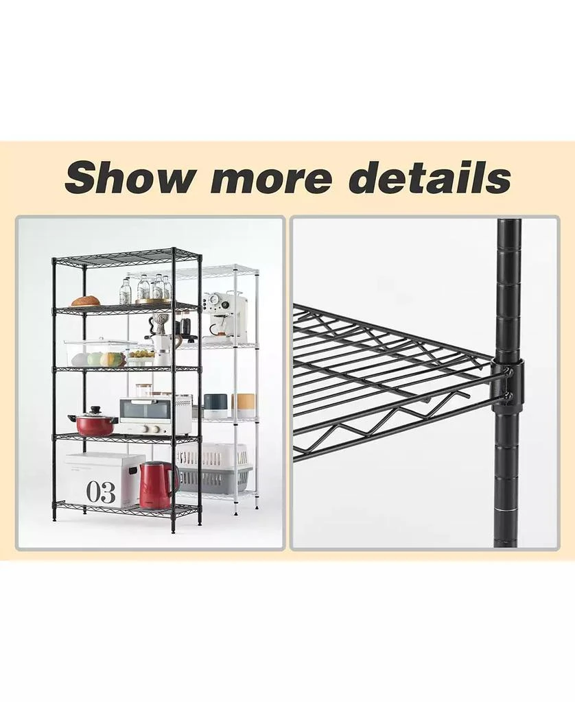 Flynama Wire Shelving Metal Storage Rack Adjustable Shelves, Standing Storage Shelf Units for Laundry Bathroom Kitchen Pantry Closet(White, 42L x 18W x 71H 6