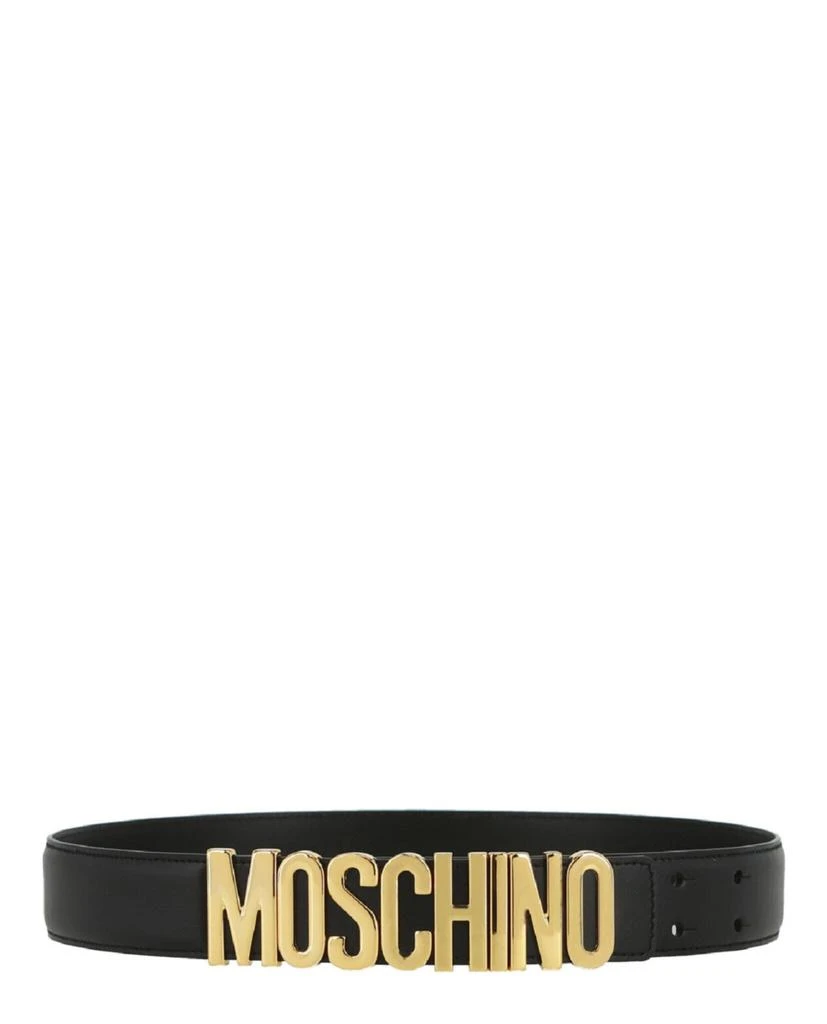 Moschino Logo Lettering Leather Belt 1