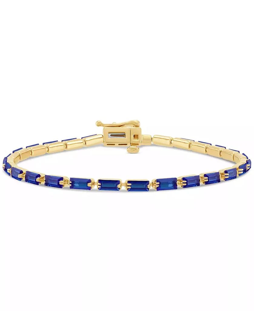 Macy
s Created Sapphire Bracelet (6-1/6 ct. t.w.) in 14k Yellow Gold Over Sterling Silver