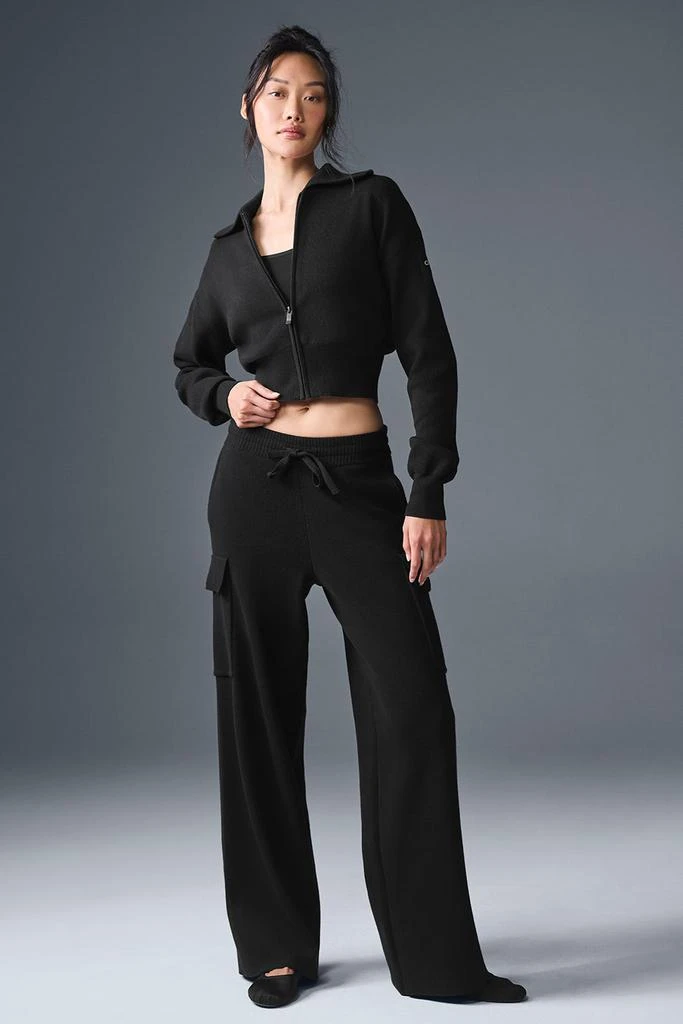 Alo Scholar Knit High-Waist Cargo Pant - Black 3