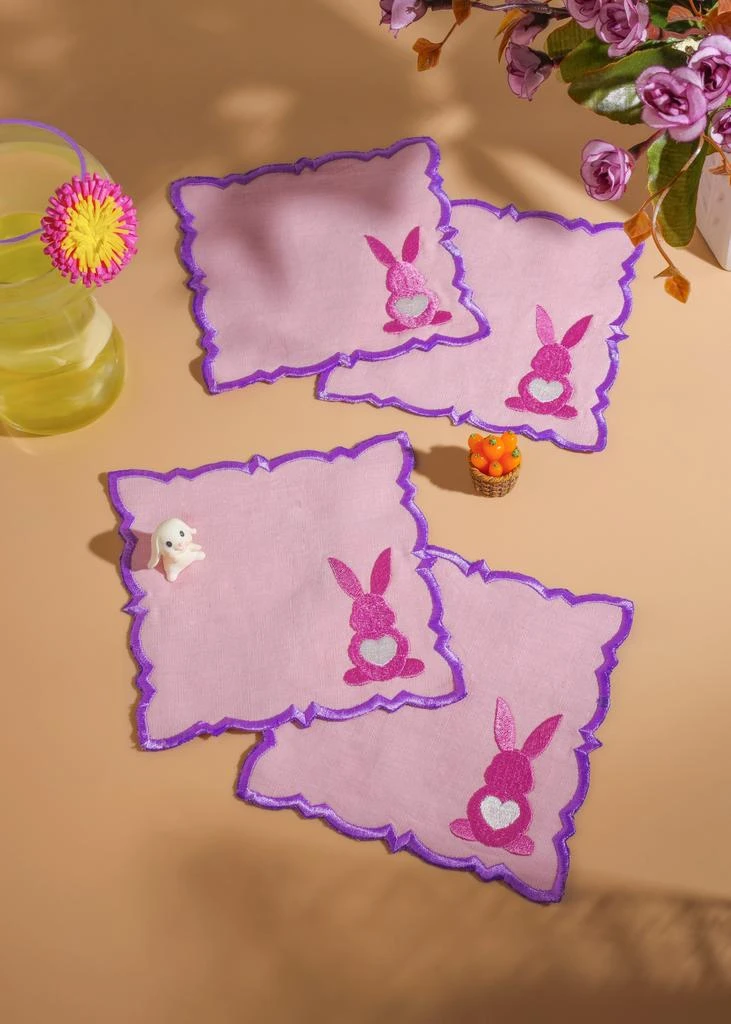 Tiramisu The Blossom Bunny Cocktail Napkins – Set of 4 2
