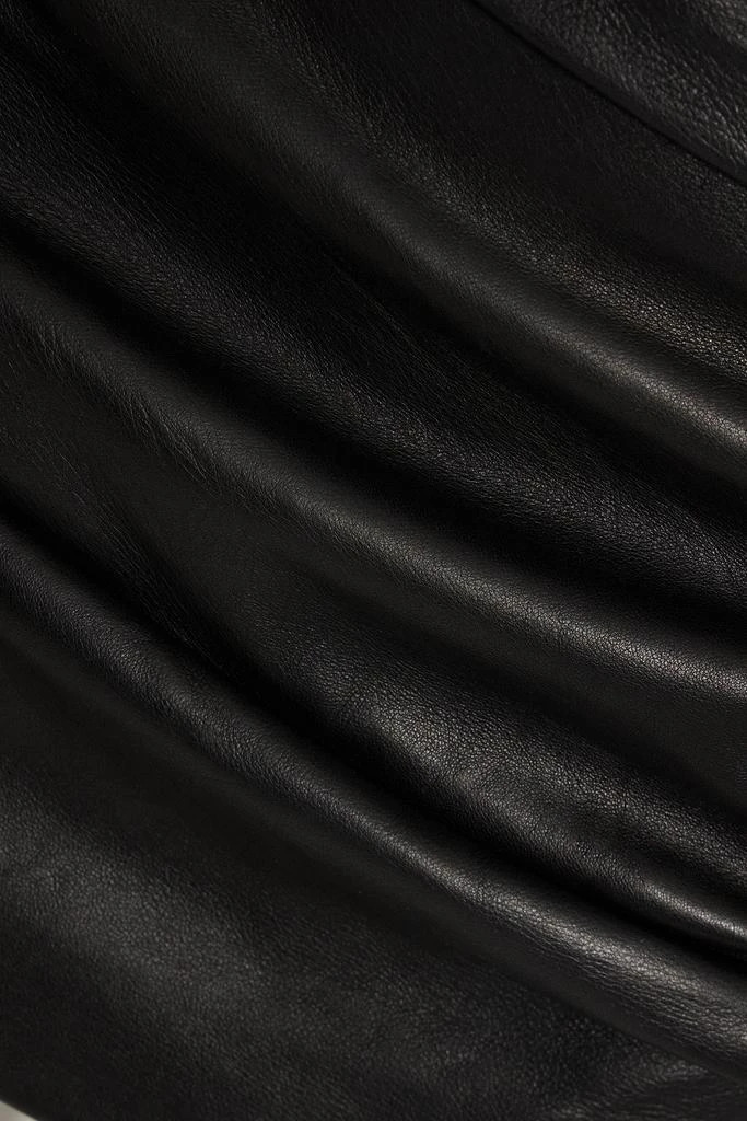 Michelle Mason Ruched leather mini skirt 4