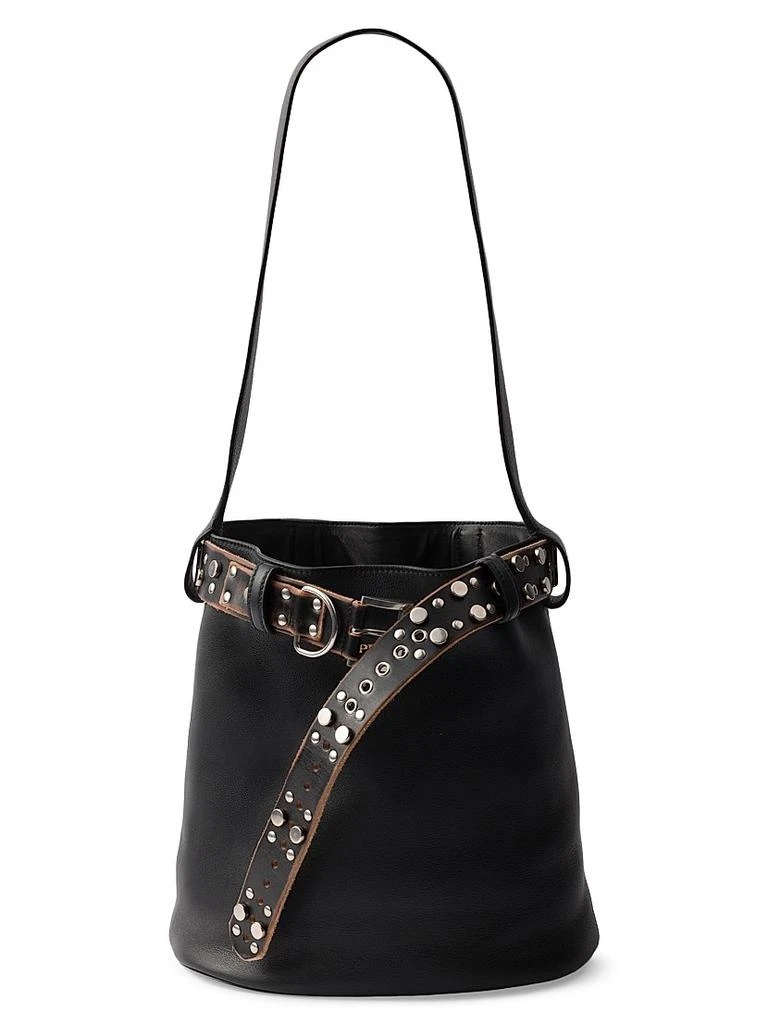 Prada Buckle Leather Bucket Bag with Studded Belt 1