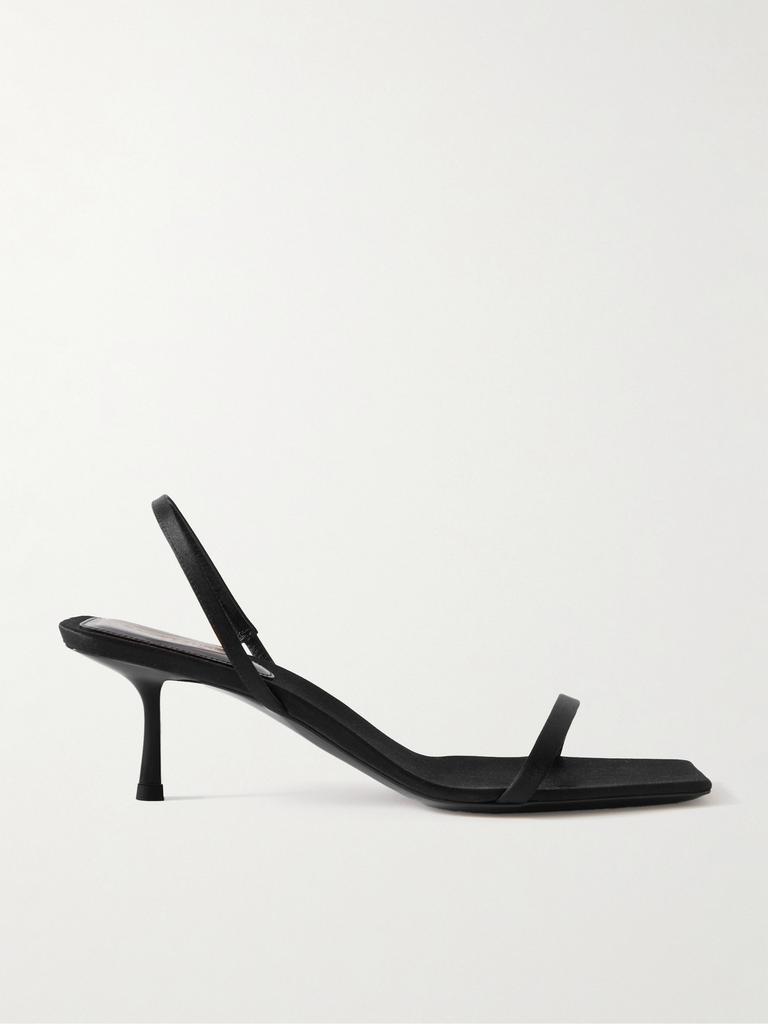 【送料込】Saint Laurent_Jaspe satin crepe sandals Saint Laurent Jaspe 55 Satin Crepe Sandals in Black | Lyst