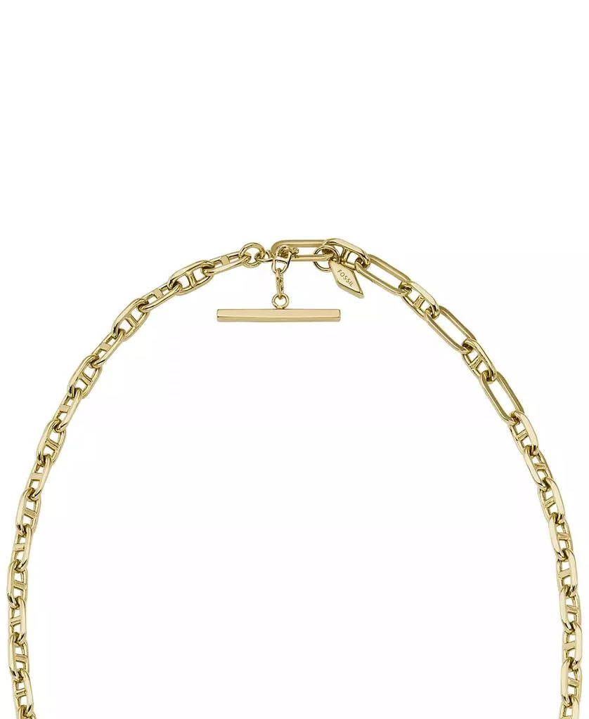 Fossil Heritage D-Link Gold-Tone Brass Anchor Chain Necklace 4