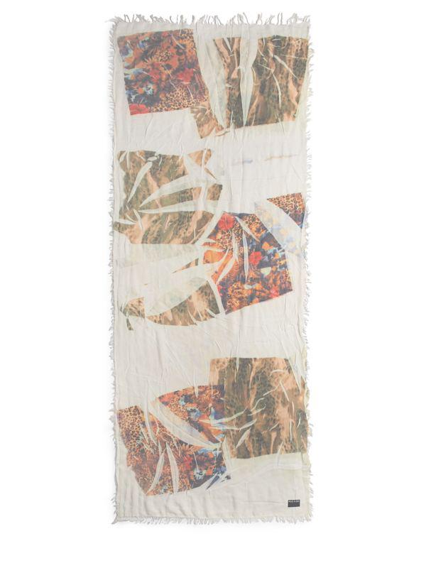 La Fiorentina Mixed Print Fringed Scarf