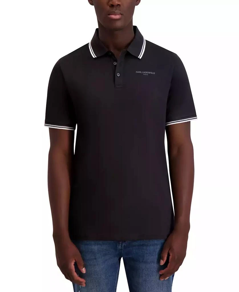 Karl Lagerfeld Paris Men's Regular-Fit Tipped Polo Shirt 1