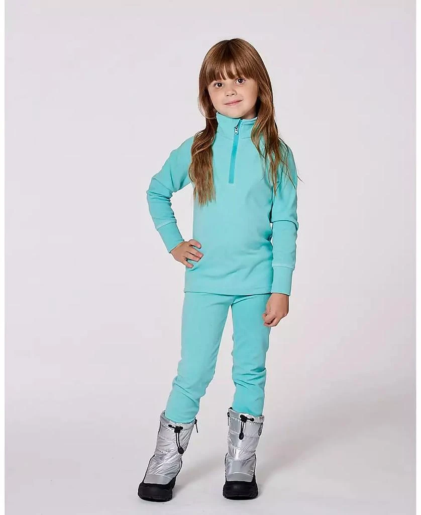 Deux par Deux Girl Two-Piece Thermal Underwear Set Turquoise Blue - Toddler|Child 2