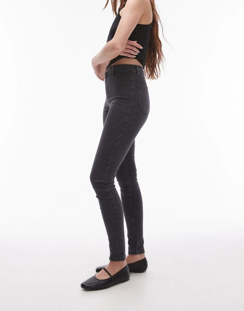 Topshop Topshop Joni high rise super skinny jean in washed black 2