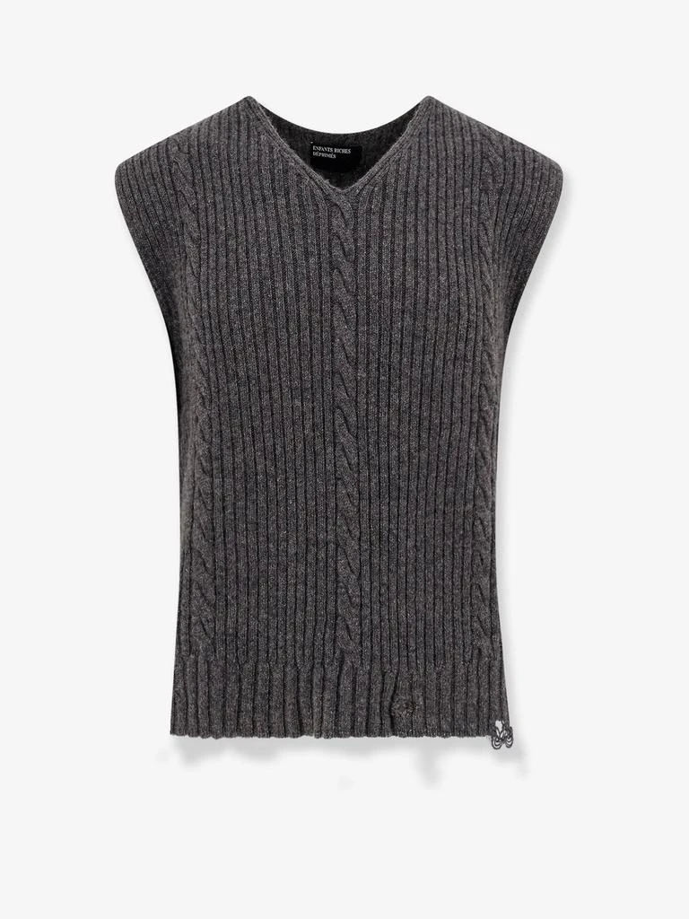 Enfants Riches Deprimes Cachemere vest with destroyed effect 1
