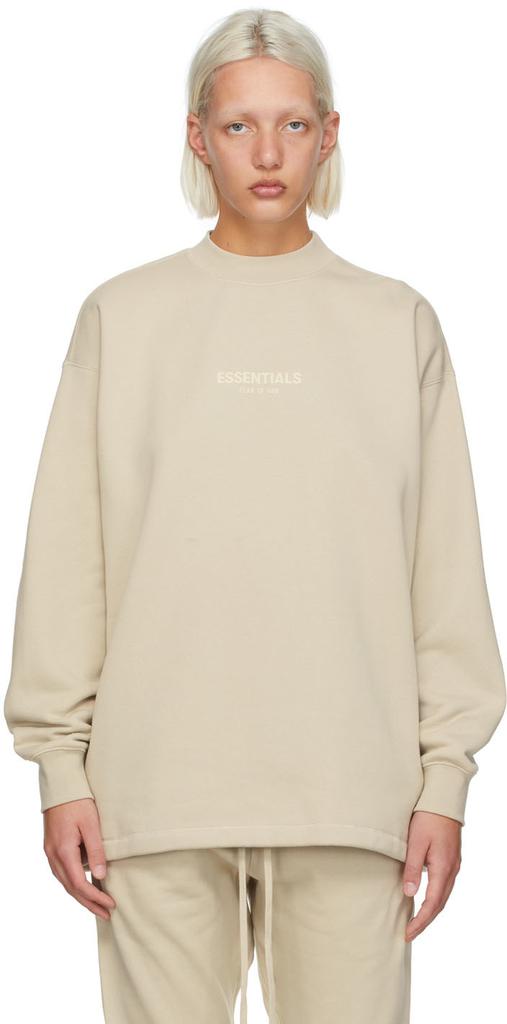 Essentials Beige Relaxed Crewneck Sweatshirt