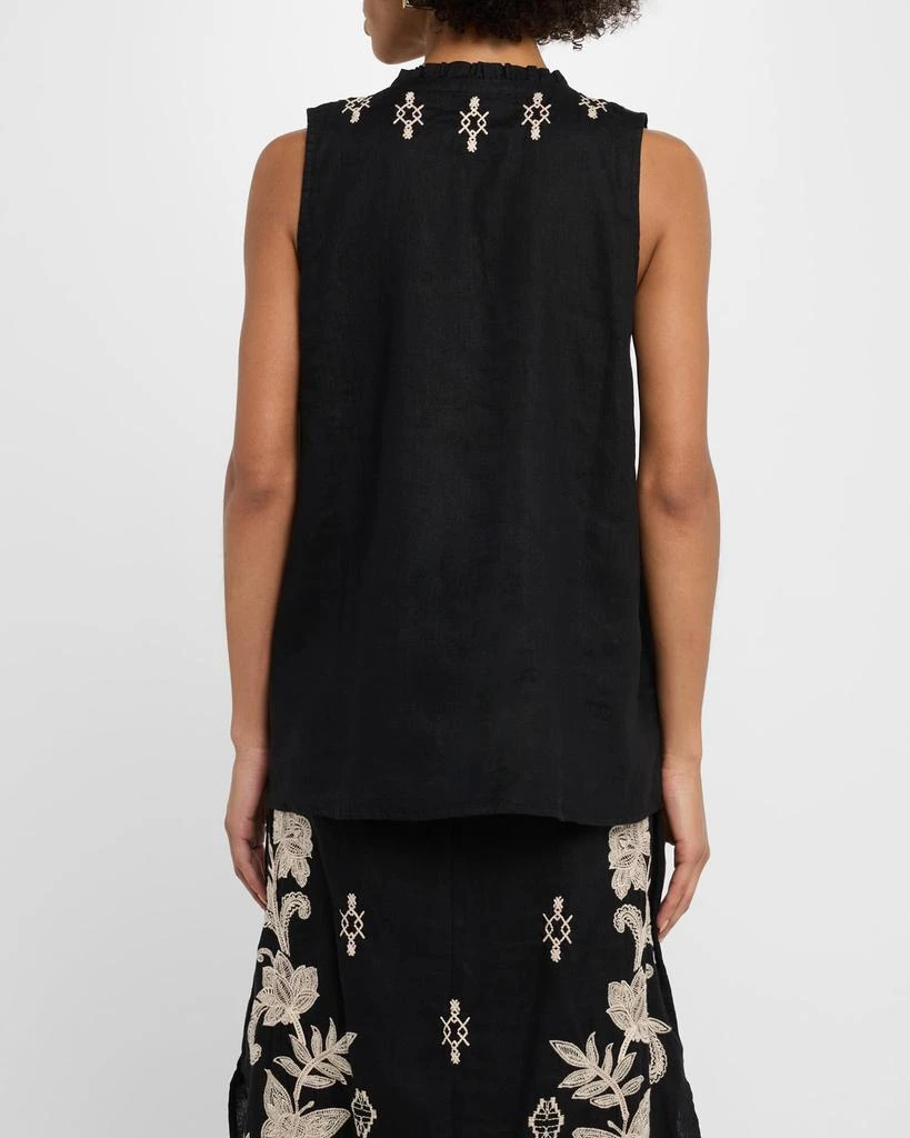 Johnny Was Orla Floral-Embroidered Linen Tank 3