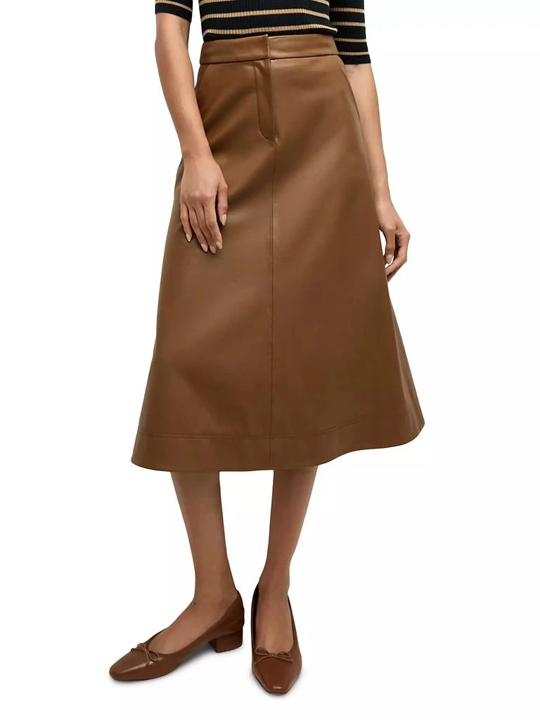 VERONICA BEARD Louise Vegan Leather Skirt 3