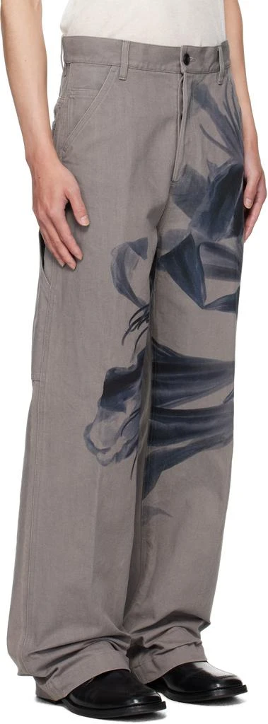 Dries Van Noten Gray Graphic Trousers 2