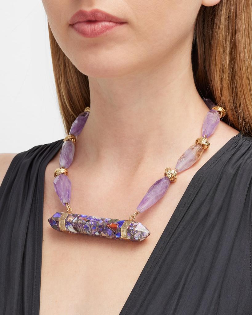 Devon Leigh Amethyst and Purple Imperial Jasper Necklace