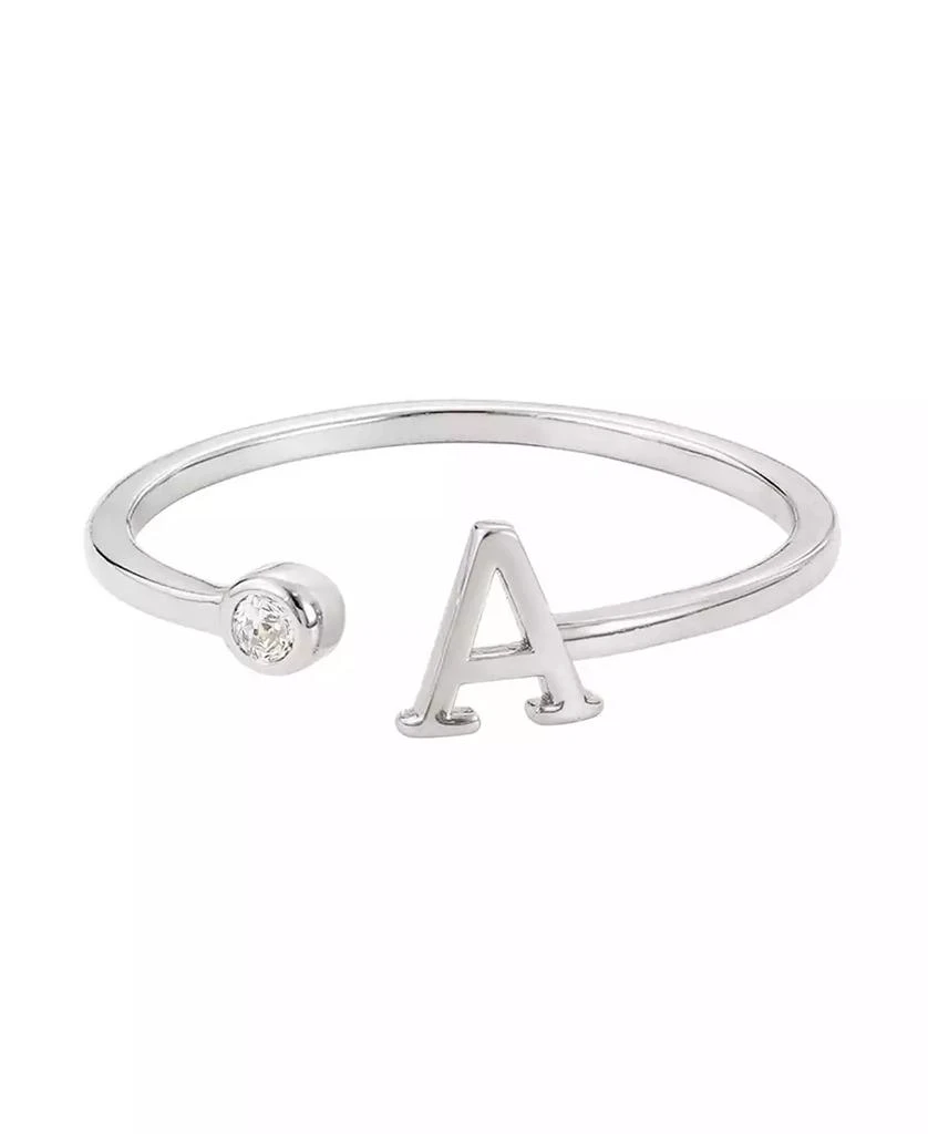ADORNIA Silver Adjustable CZ Initial Ring new arrivals