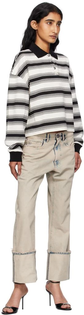 AMIRI White MA Stripe Oversized Polo 4