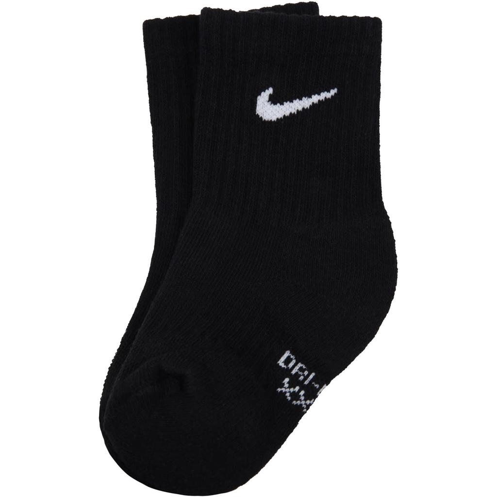 NIKE Black Socks For Kids With White Logo