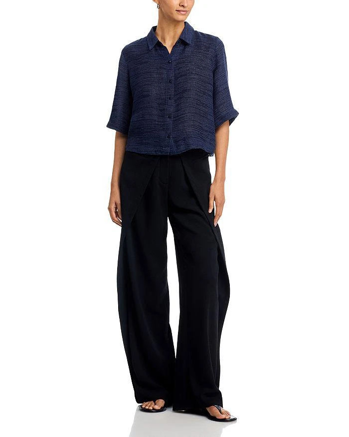 Eileen Fisher Classic Collar Elbow Sleeve Shirt 2