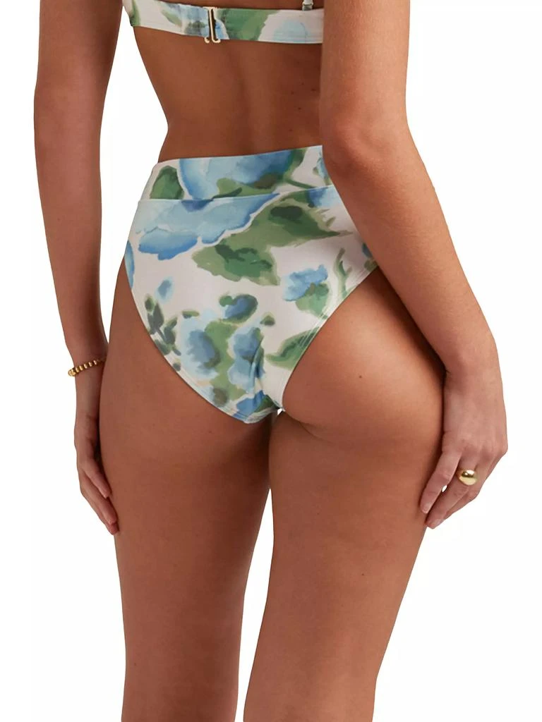 Peony Floral Mid High-Cut Bikini Bottom 4