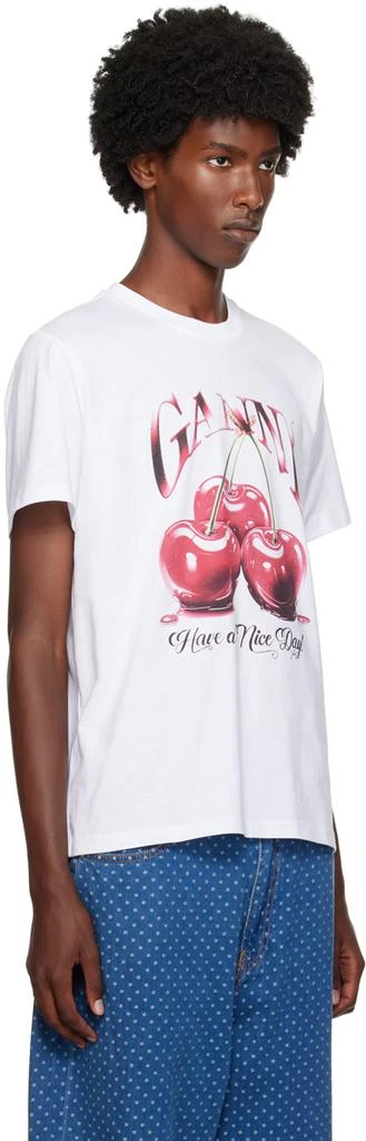 Ganni White Cherry Relaxed T-Shirt 2