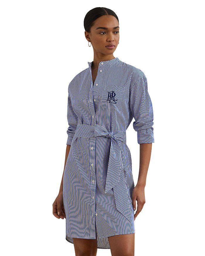 Ralph Lauren Ela Belted Stripe Cotton Shirtdress - Dresses