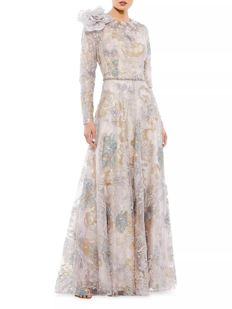 Mac Duggal Embellished Rose-Applique Gown 1