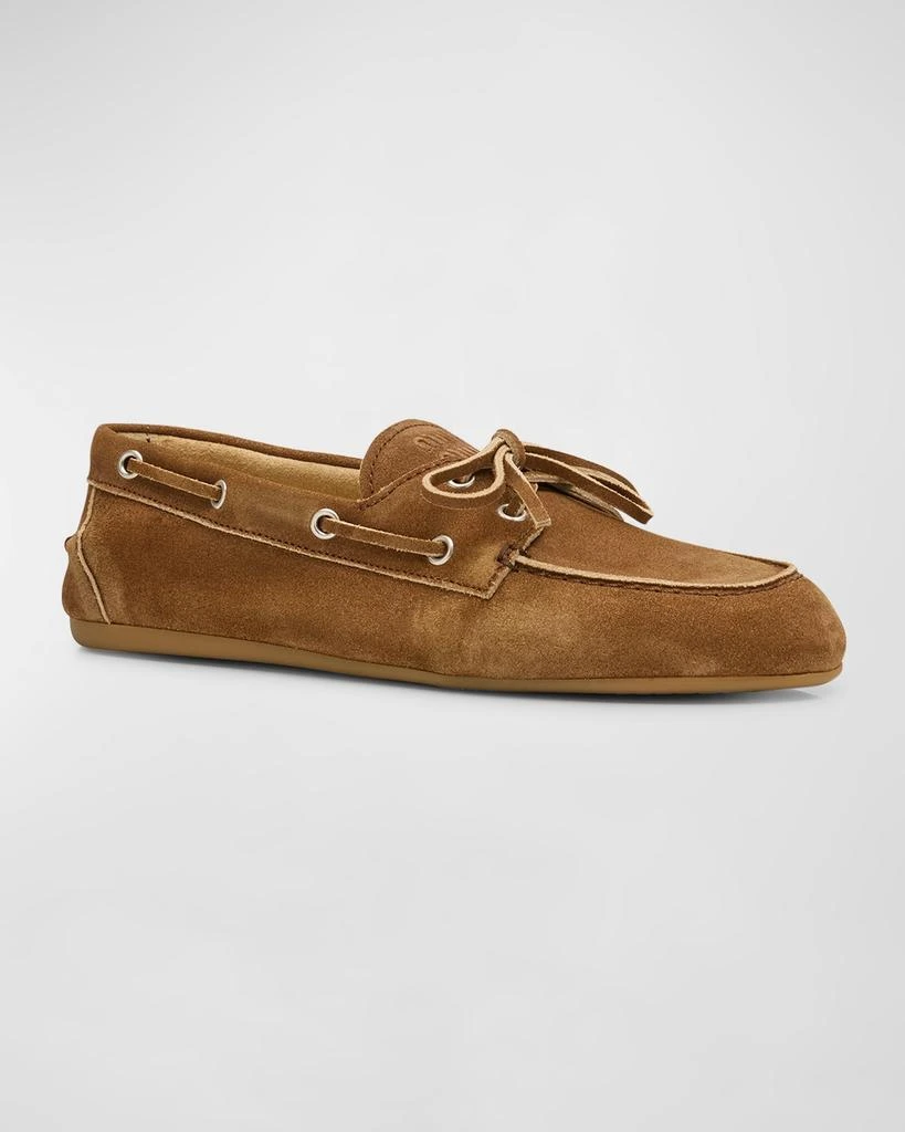 Miu Miu Suede Lace-Up Moccasins 4