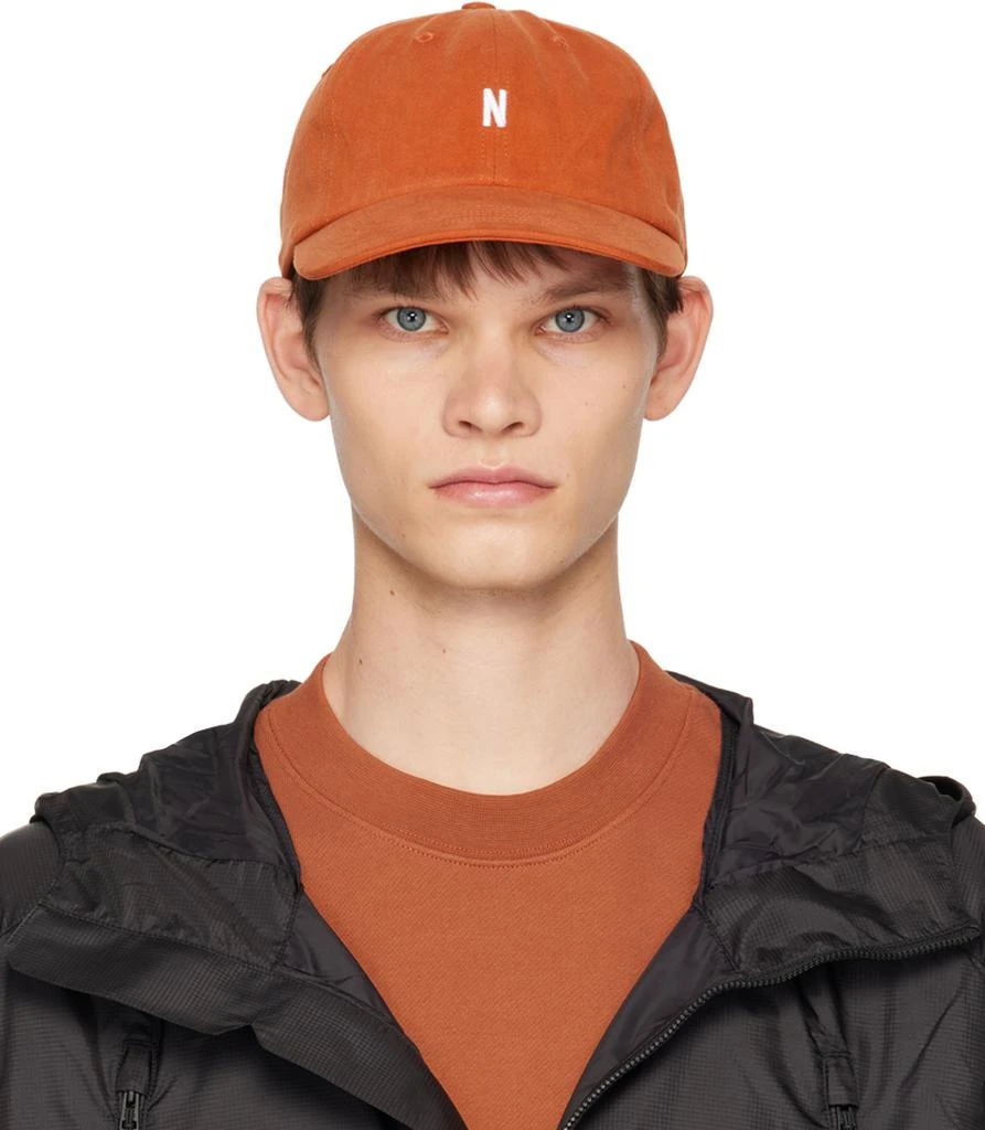 NORSE PROJECTS Orange Twill Sports Cap 1