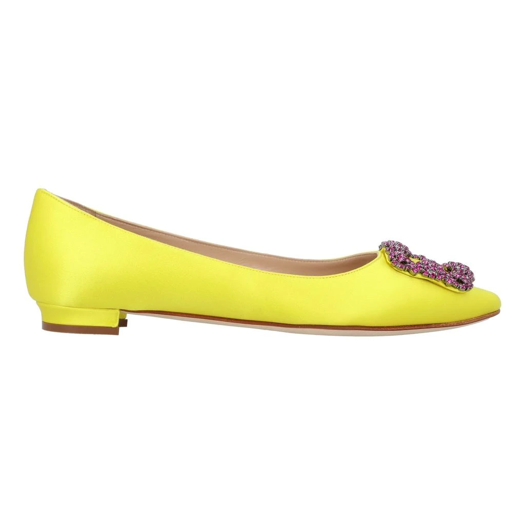 Manolo Blahnik Hangisi Flat Yellow 1