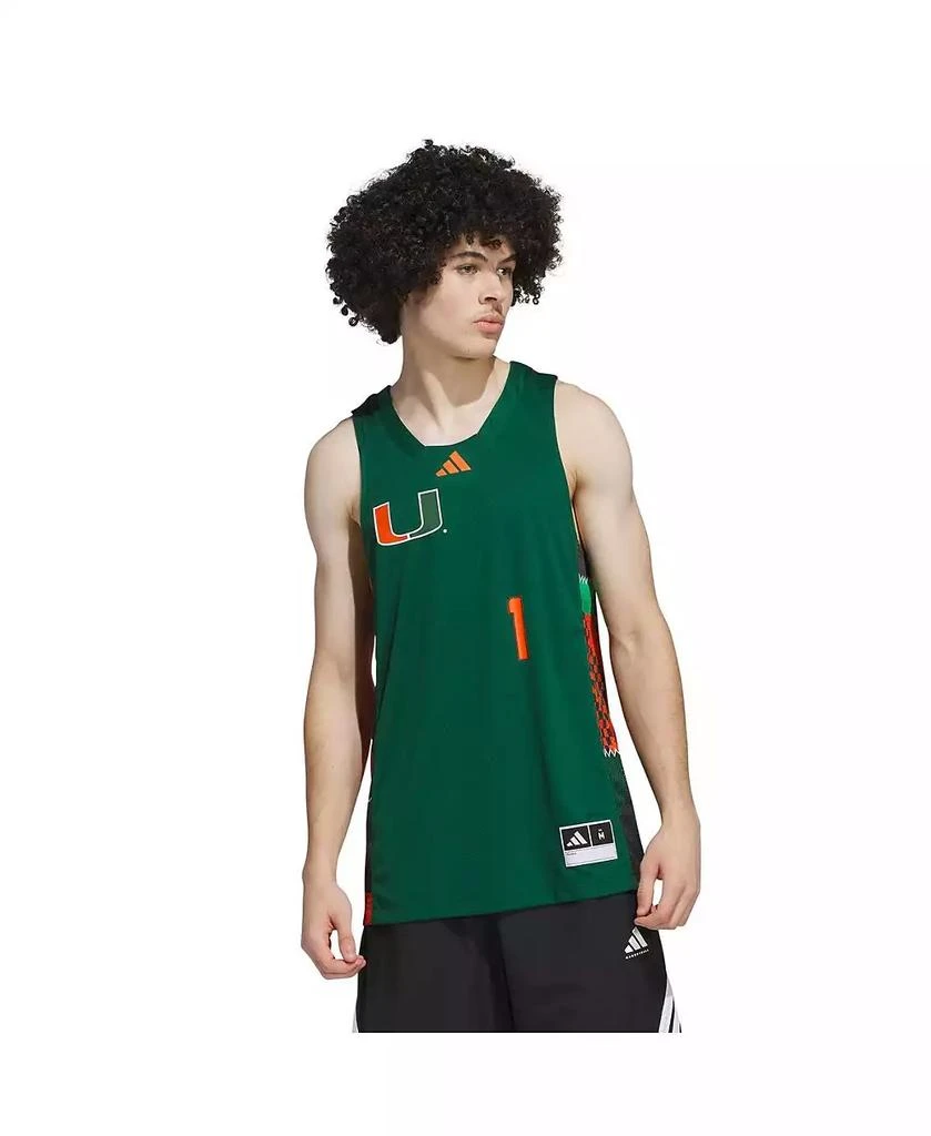 Adidas Men's 1 Green/Orange Miami Hurricanes Black History Month Basketball Jersey 5