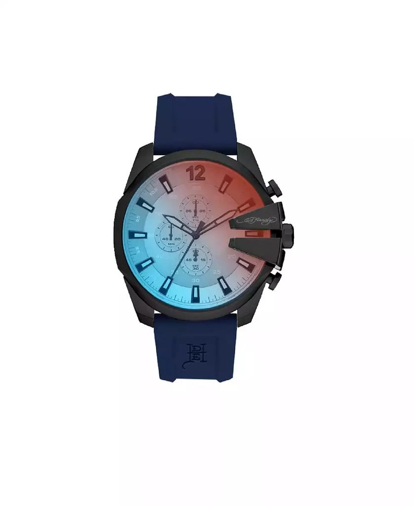 Ed Hardy Men's Navy Silicone Strap Watch 1