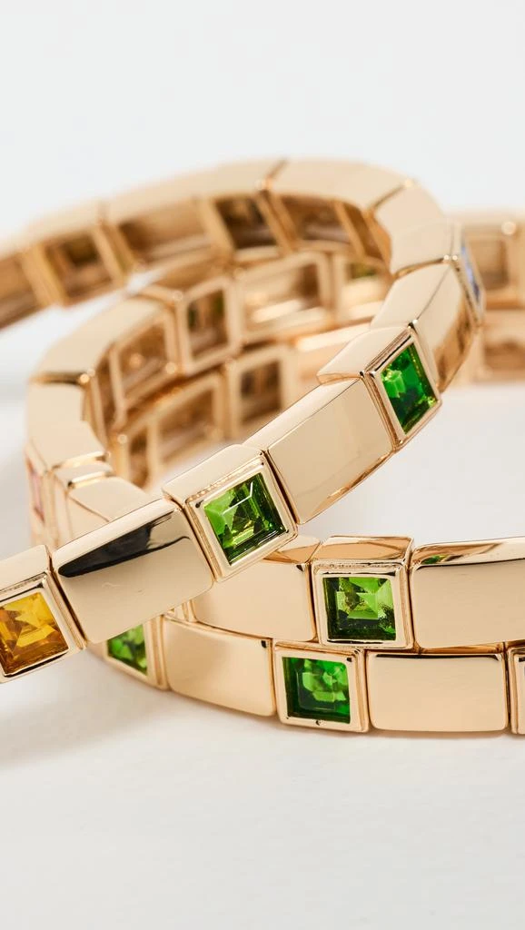 Roxanne Assoulin Square Stone Spaced Chiclet Stretch Bracelet 3