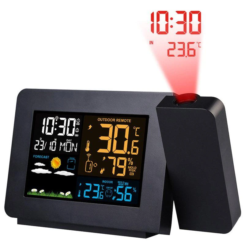 Fresh Fab Finds Wireless Weather Station with Atomic Projection Alarm Clock, Dual Alarms, and Outdoor Sensor 1