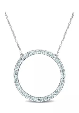 Belk 
Co. 1 ct. t.w. Aquamarine Circle of Life Pendant with Chain in 10k White Gold