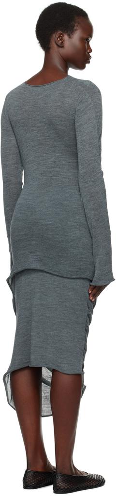 Gray Ambiguous Wool Midi Dress – On Sale Now with Up to 68% Off