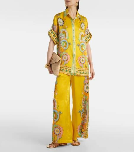 Alémais Pinball printed silk wide-leg pants 2