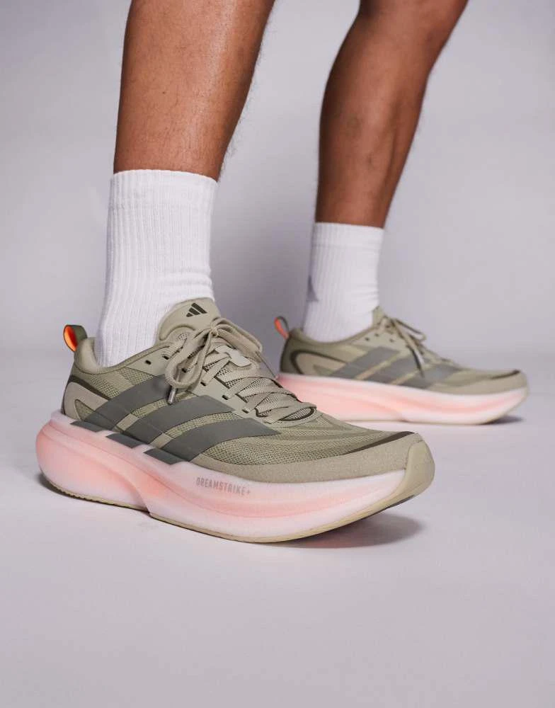 Adidas adidas Running Supernova Glide trainers in olive green and orange