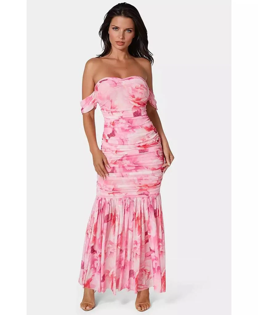 knee length dresses for ladies Off-shoulder Lisette Ruffle Mesh Dresses Lace Gown – SD Dresscode &  Fashiontrends