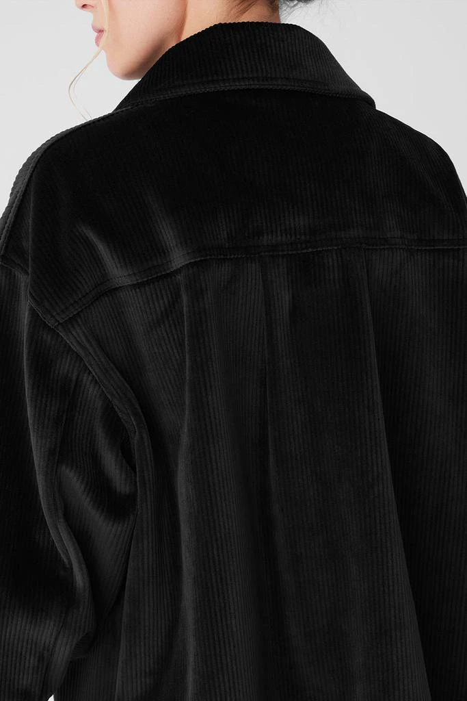 Alo Ribbed Velour Mountain Side Shacket - Black 4
