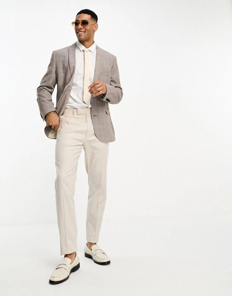 ASOS ASOS DESIGN skinny blazer in brown prince of wales check 4