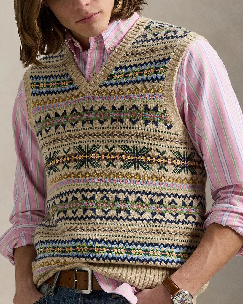 Ralph Lauren Fair Isle Cotton Cashmere Sweater Vest 5