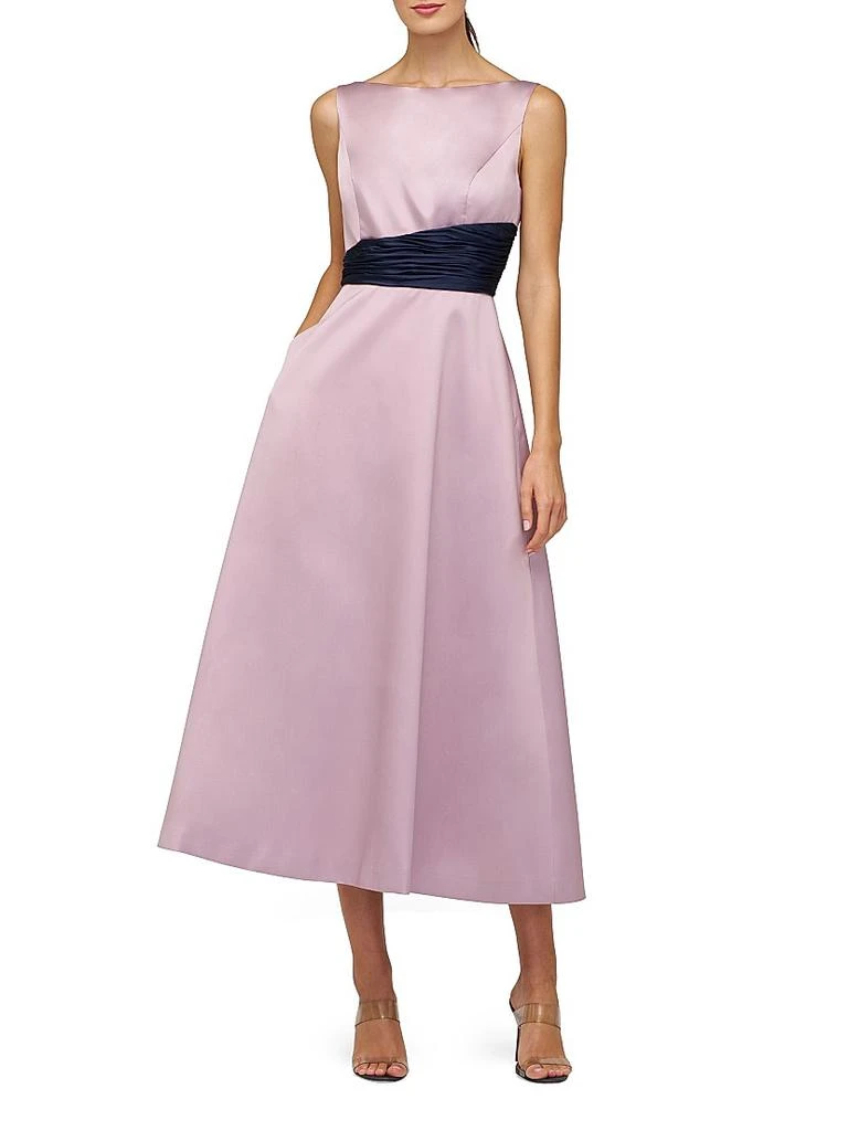 Kay Unger Gemma Satin Tea-Length Dress 4