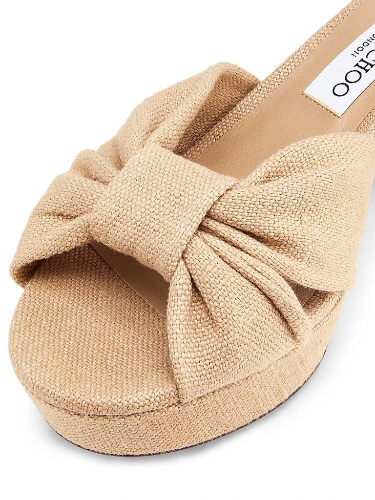 Jimmy Choo Heloise 80MM Linen Platform Sandals 6