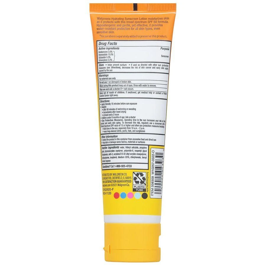 Walgreens Hydrating Sunscreen Lotion SPF 50 4