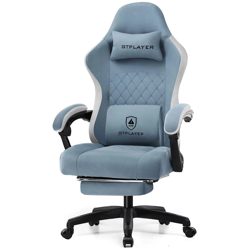 GTPLAYER Ergonomic Gaming Chair with Pocket Spring Cushion, Adjustable Linkage Armrests, Footrest, and Lumbar Support 3