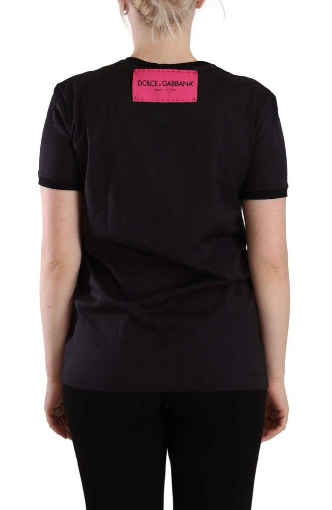 Dolce & Gabbana Dolce & Gabbana Black Logo Print Cotton Crew Neck Tee T-shirt 3