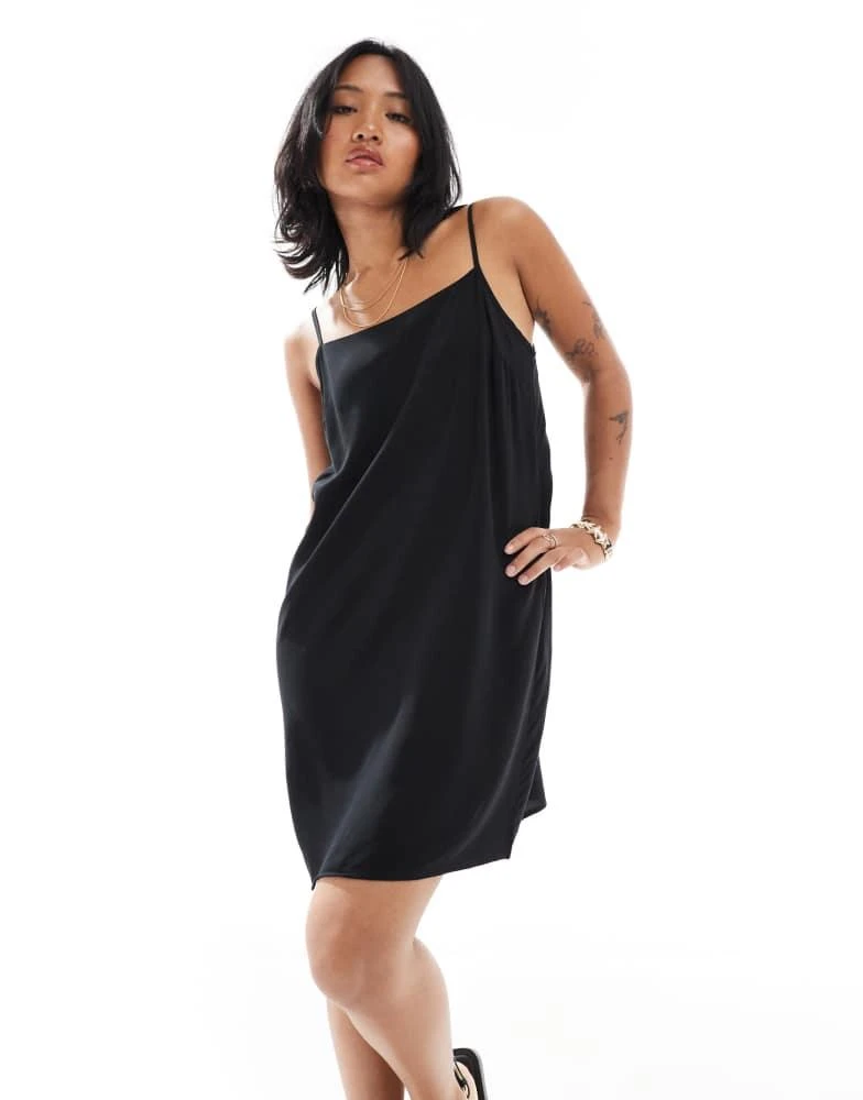 white christmas dresses Georgette Tiered Cocktail Dress - Black